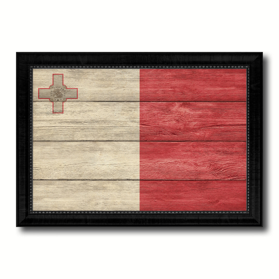 Malta Country Flag Texture Canvas Print with Picture Frame  Wall Art Gift Ideas Image 1