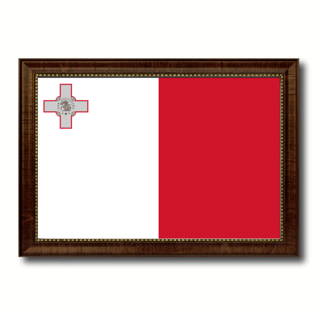 Malta Country Flag Canvas Print with Picture Frame  Gifts Wall Image 1