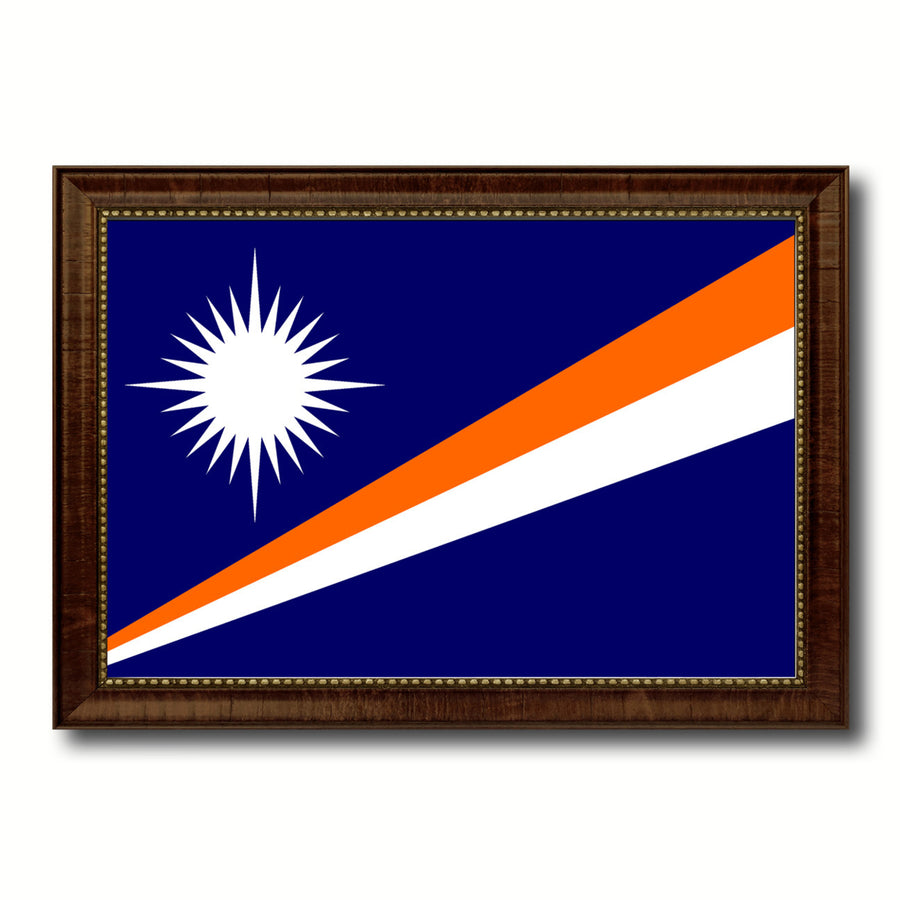 Marshall Islands Country Flag Canvas Print with Picture Frame  Gifts Wall Image 1