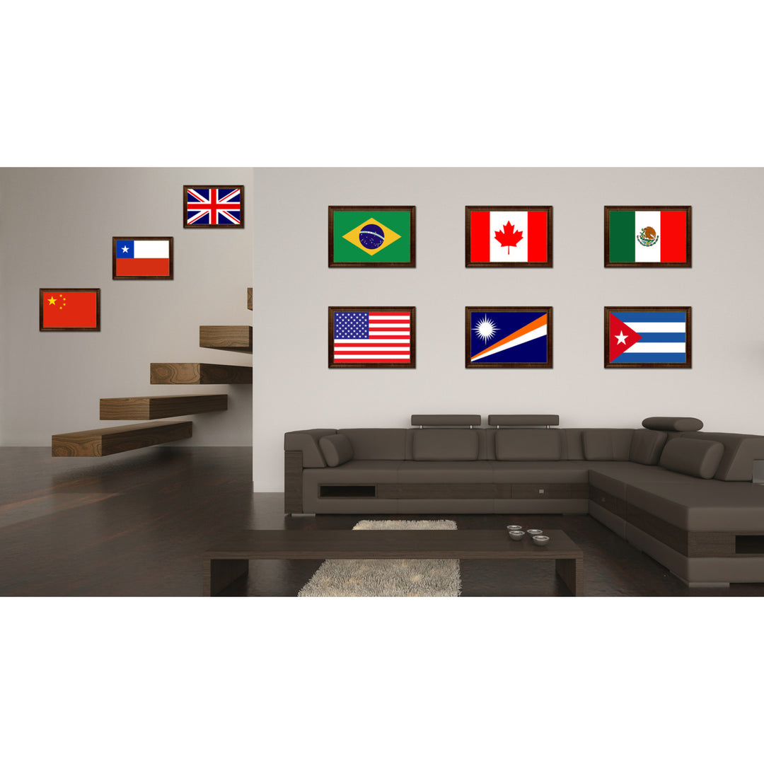 Marshall Islands Country Flag Canvas Print with Picture Frame  Gifts Wall Image 3