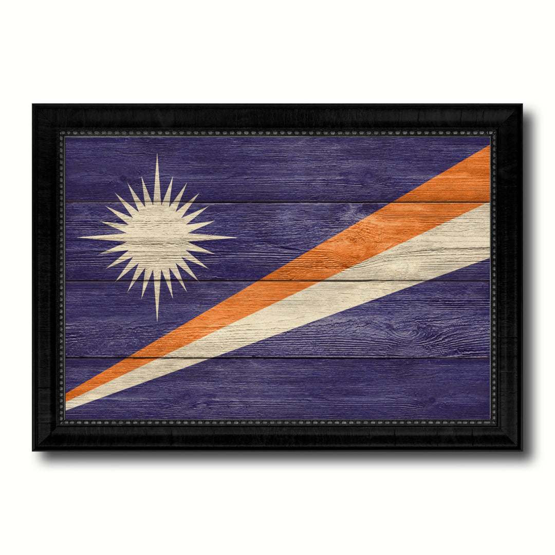 Marshall Islands Country Flag Texture Canvas Print with Picture Frame  Wall Art Gift Ideas Image 1