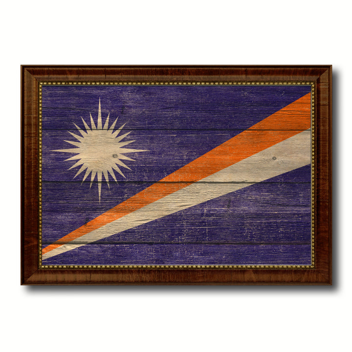 Marshall Islands Country Flag Texture Canvas Print with Custom Frame  Gift Ideas Wall Decoration Image 1