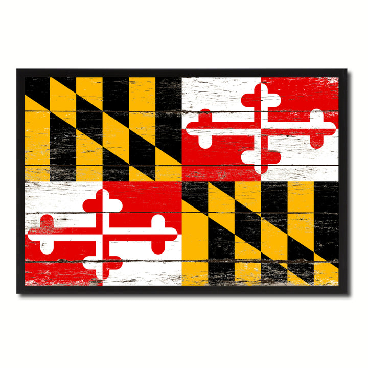 Maryland Flag Canvas Print with Picture Frame Gift Ideas  Wall Art Decoration Image 1