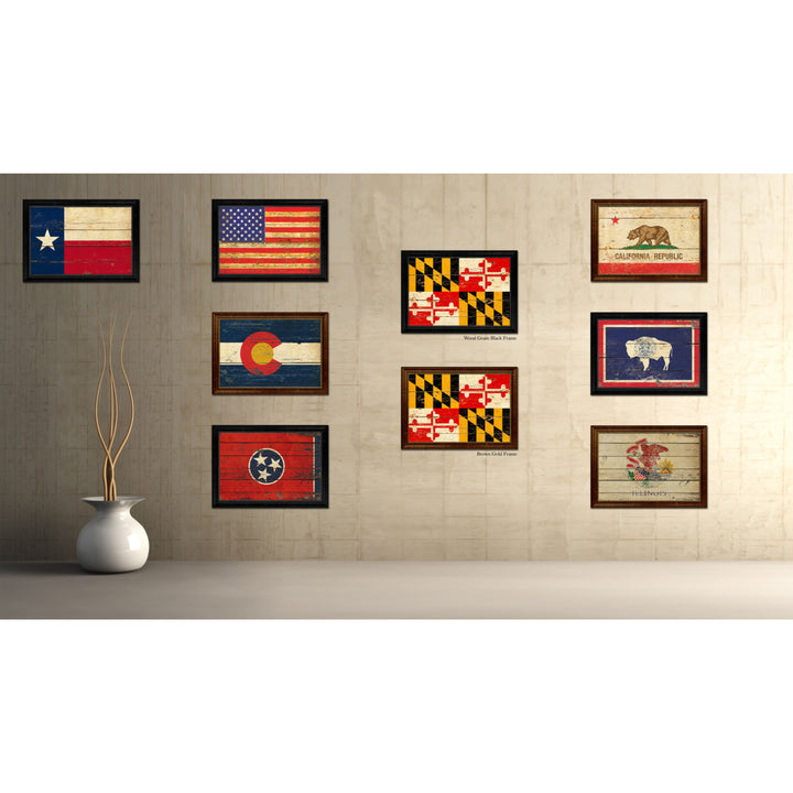 Maryland Vintage Flag Canvas Print with Picture Frame Gift Ideas  Wall Art Decoration Image 3