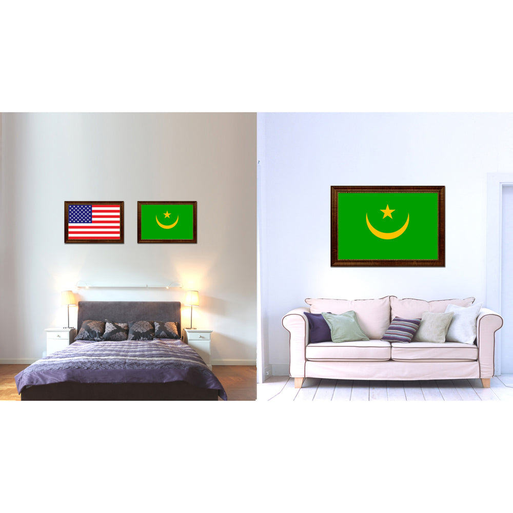 Mauritania Country Flag Canvas Print with Picture Frame  Gifts Wall Image 2
