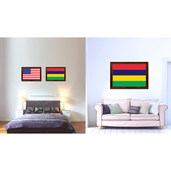 Mauritius Country Flag Canvas Print with Picture Frame  Gifts Wall Image 2