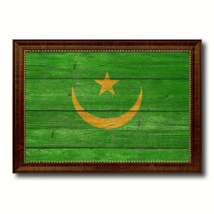 Mauritania Country Flag Texture Canvas Print with Custom Frame  Gift Ideas Wall Decoration Image 1
