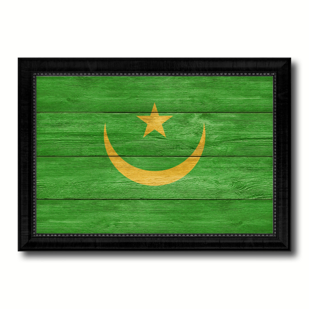 Mauritania Country Flag Texture Canvas Print with Picture Frame  Wall Art Gift Ideas Image 1