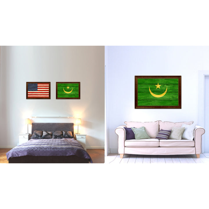 Mauritania Country Flag Texture Canvas Print with Custom Frame  Gift Ideas Wall Decoration Image 2