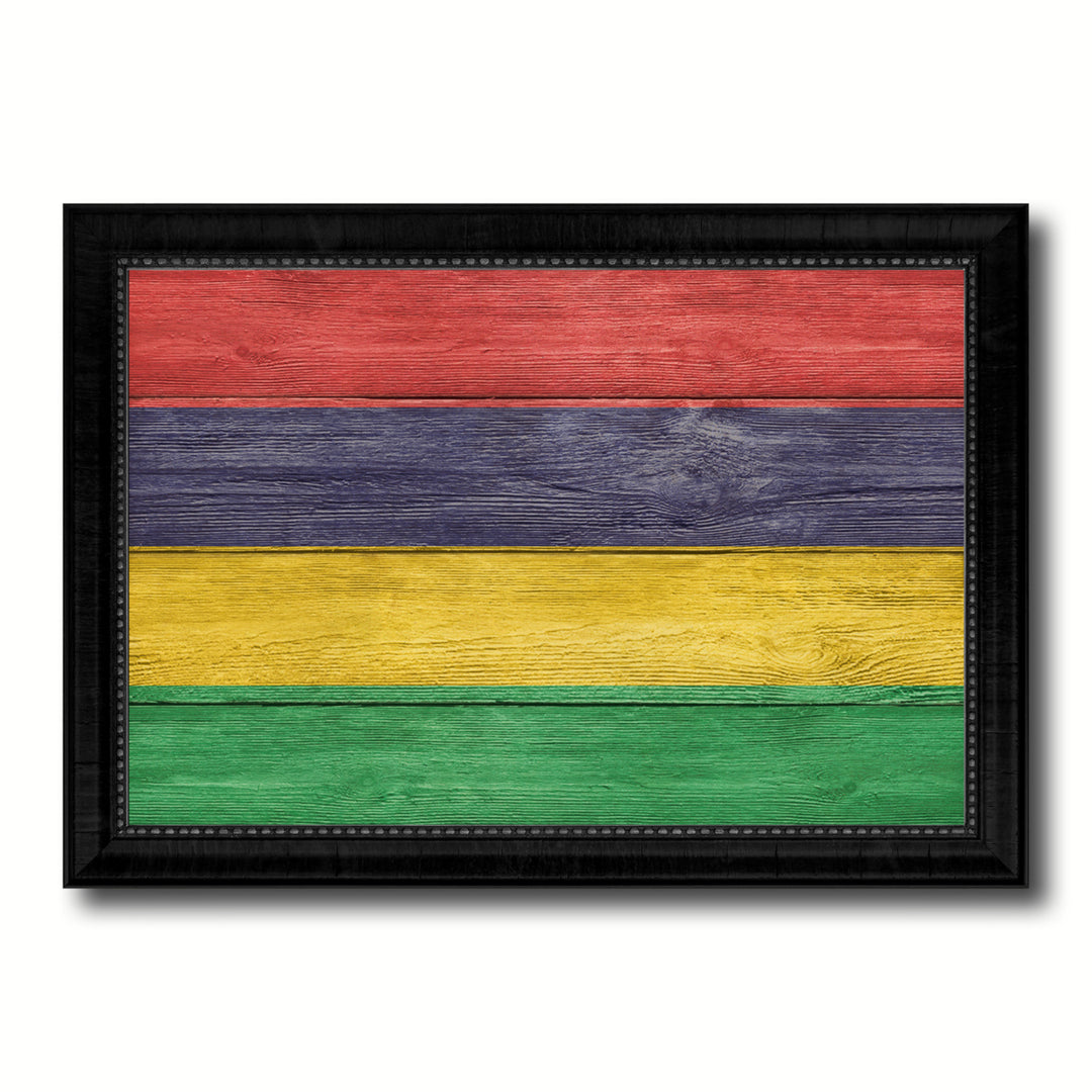Mauritius Country Flag Texture Canvas Print with Picture Frame  Wall Art Gift Ideas Image 1
