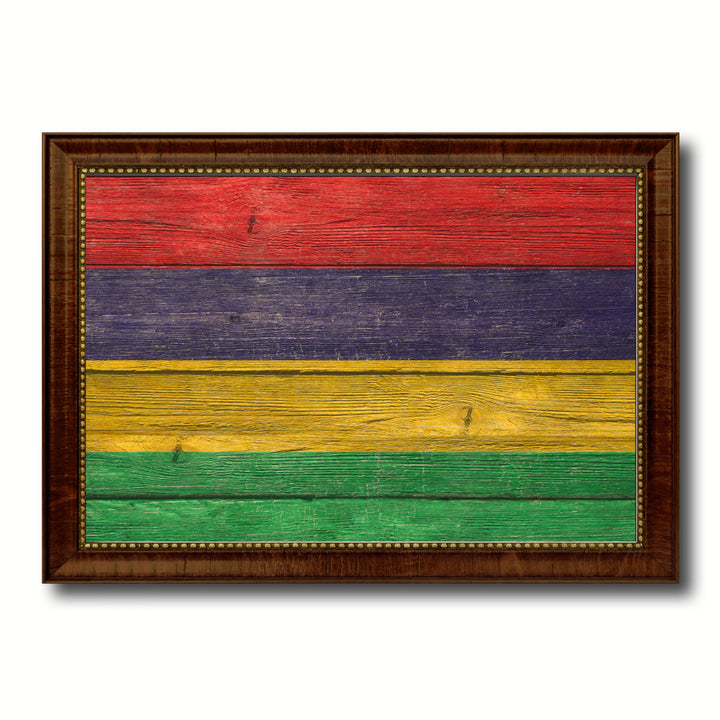 Mauritius Country Flag Texture Canvas Print with Custom Frame  Gift Ideas Wall Decoration Image 1