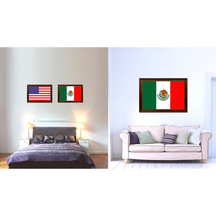 Mexico Country Flag Canvas Print with Picture Frame  Gifts Wall Image 2