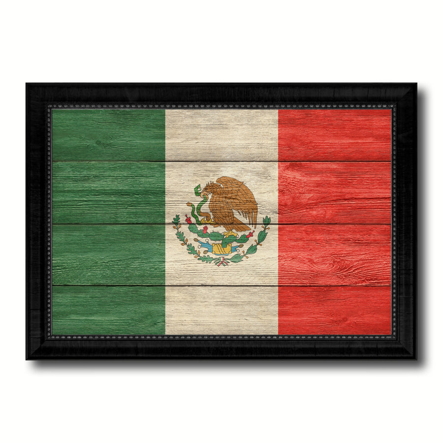 Mexico Country Flag Texture Canvas Print with Picture Frame  Wall Art Gift Ideas Image 1