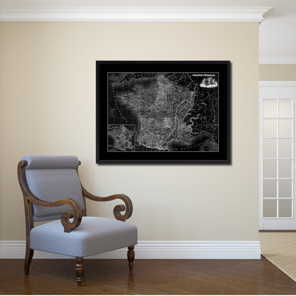 Mexico Vintage Monochrome Map Canvas Print with Gifts Picture Frame  Wall Art Image 2