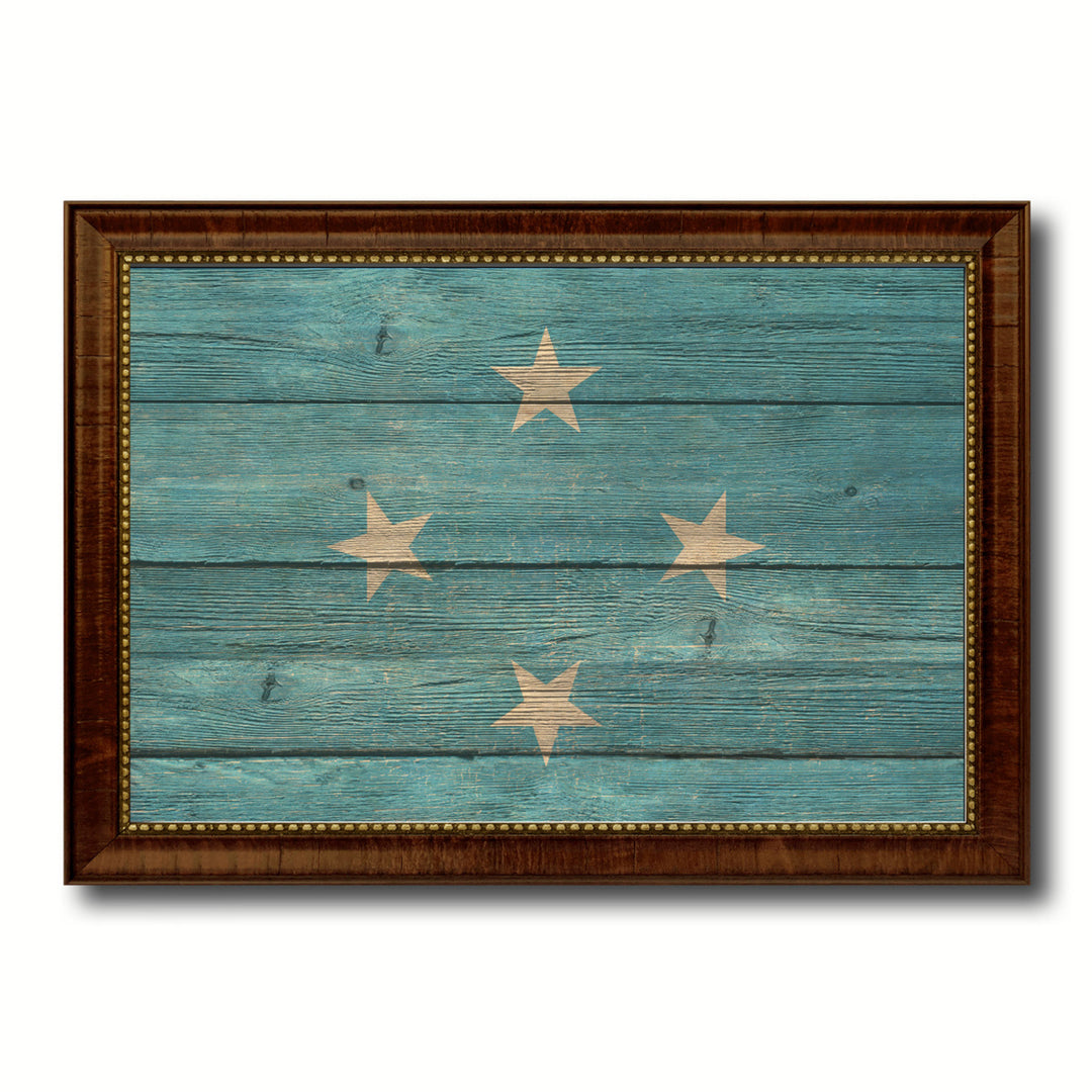 Micronesia Country Flag Texture Canvas Print with Custom Frame  Gift Ideas Wall Decoration Image 1