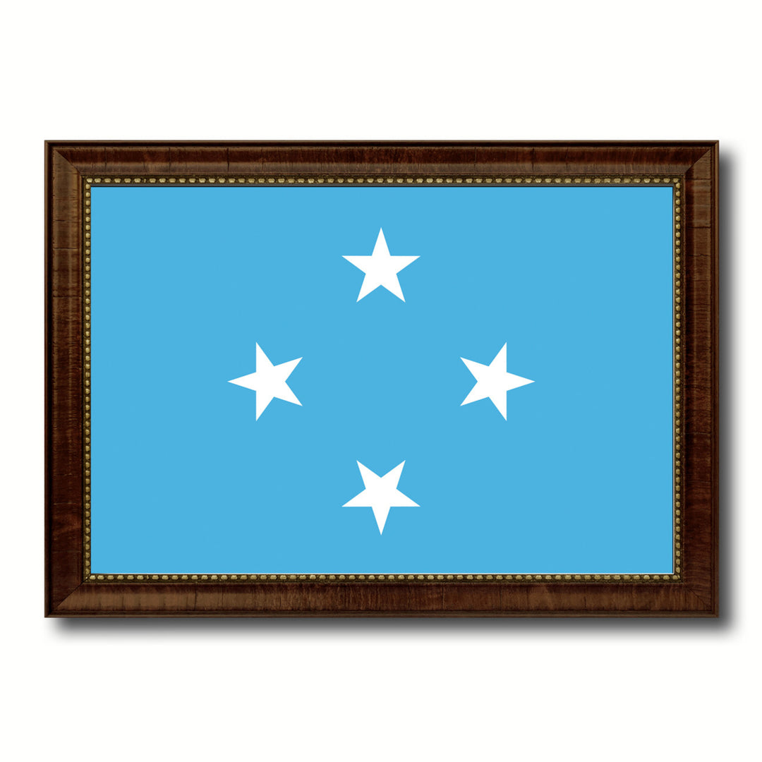 Micronesia Country Flag Canvas Print with Picture Frame  Gifts Wall Image 1