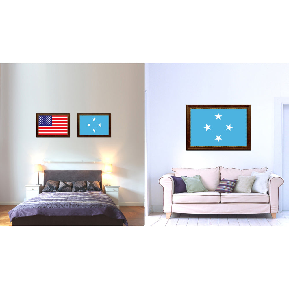 Micronesia Country Flag Canvas Print with Picture Frame  Gifts Wall Image 2