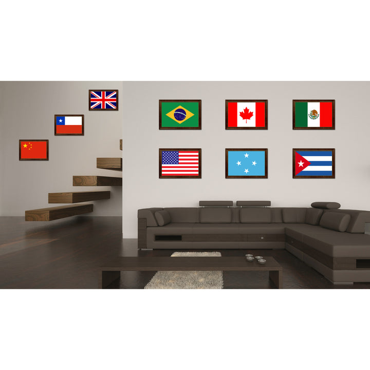 Micronesia Country Flag Canvas Print with Picture Frame  Gifts Wall Image 3