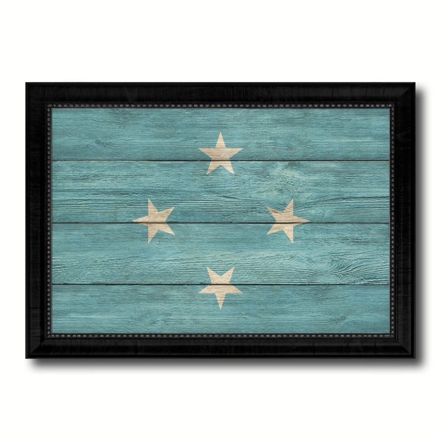 Micronesia Country Flag Texture Canvas Print with Picture Frame  Wall Art Gift Ideas Image 1