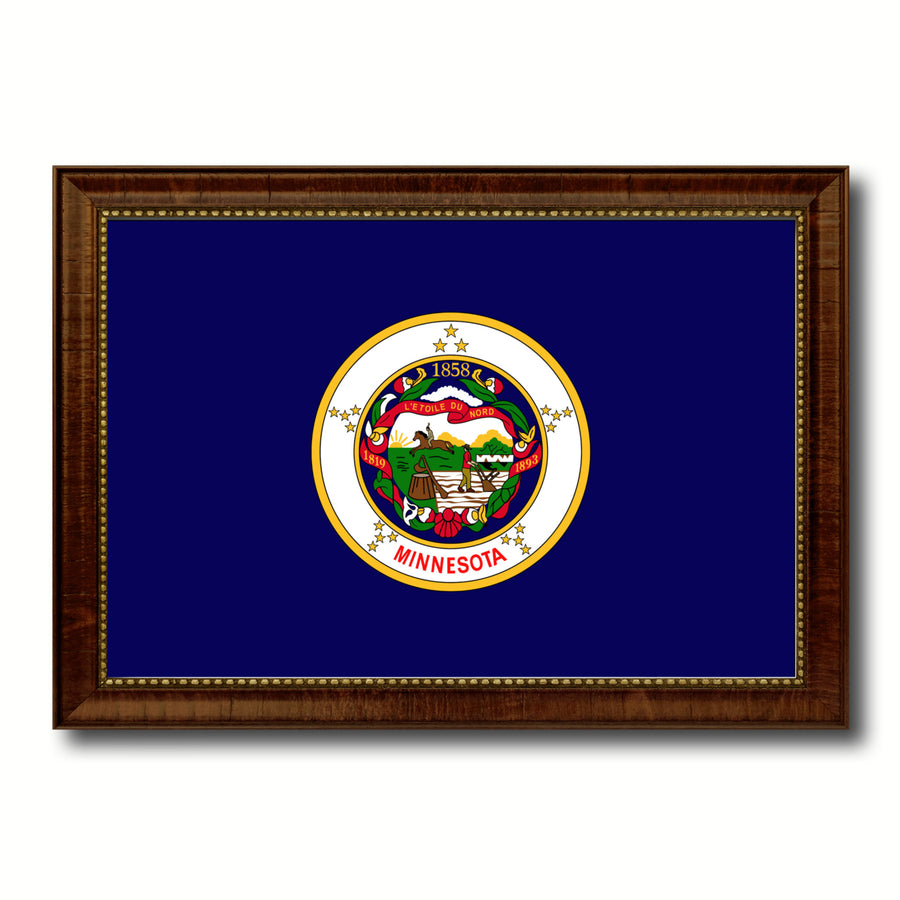 Minnesota State Flag Canvas Print with Picture Frame  Wall Art Gift Image 1