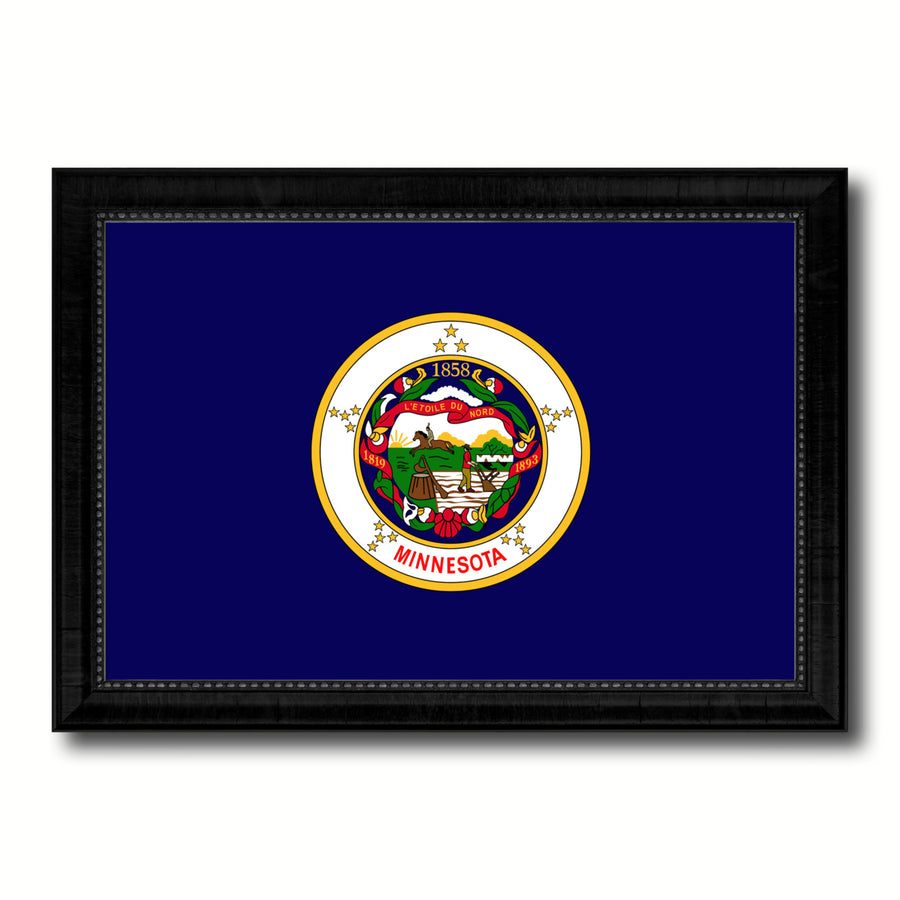 Minnesota State Flag Canvas Print with Picture Frame Gift Ideas  Wall Art Decoration Image 1