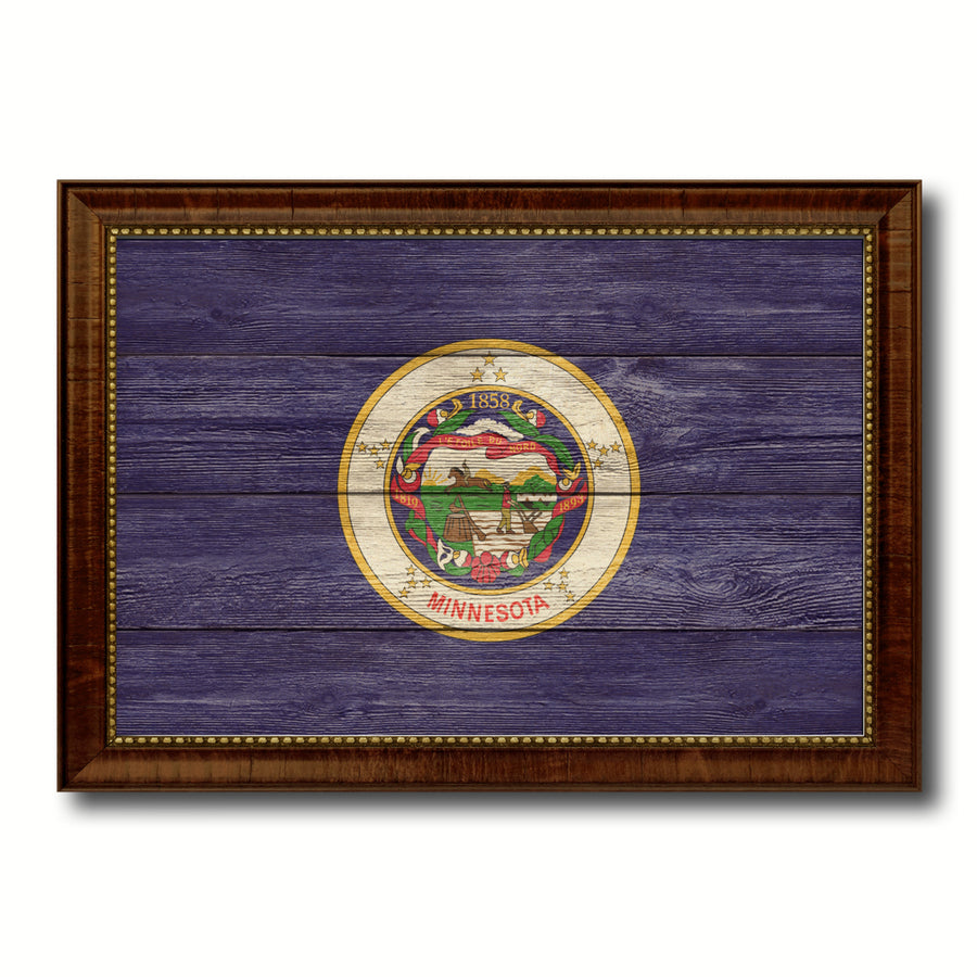 Minnesota Texture Flag Canvas Print with Picture Frame Gift Ideas  Wall Art Decoration Image 1