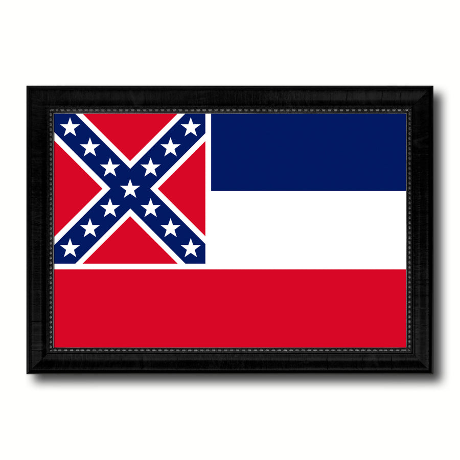 Mississippi State Flag Canvas Print with Picture Frame Gift Ideas  Wall Art Decoration Image 1