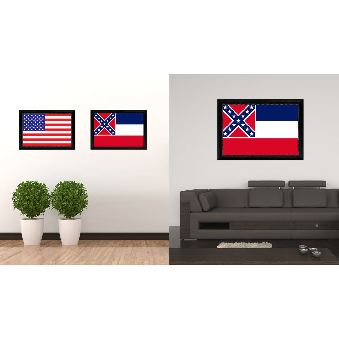 Mississippi State Flag Canvas Print with Picture Frame Gift Ideas  Wall Art Decoration Image 2