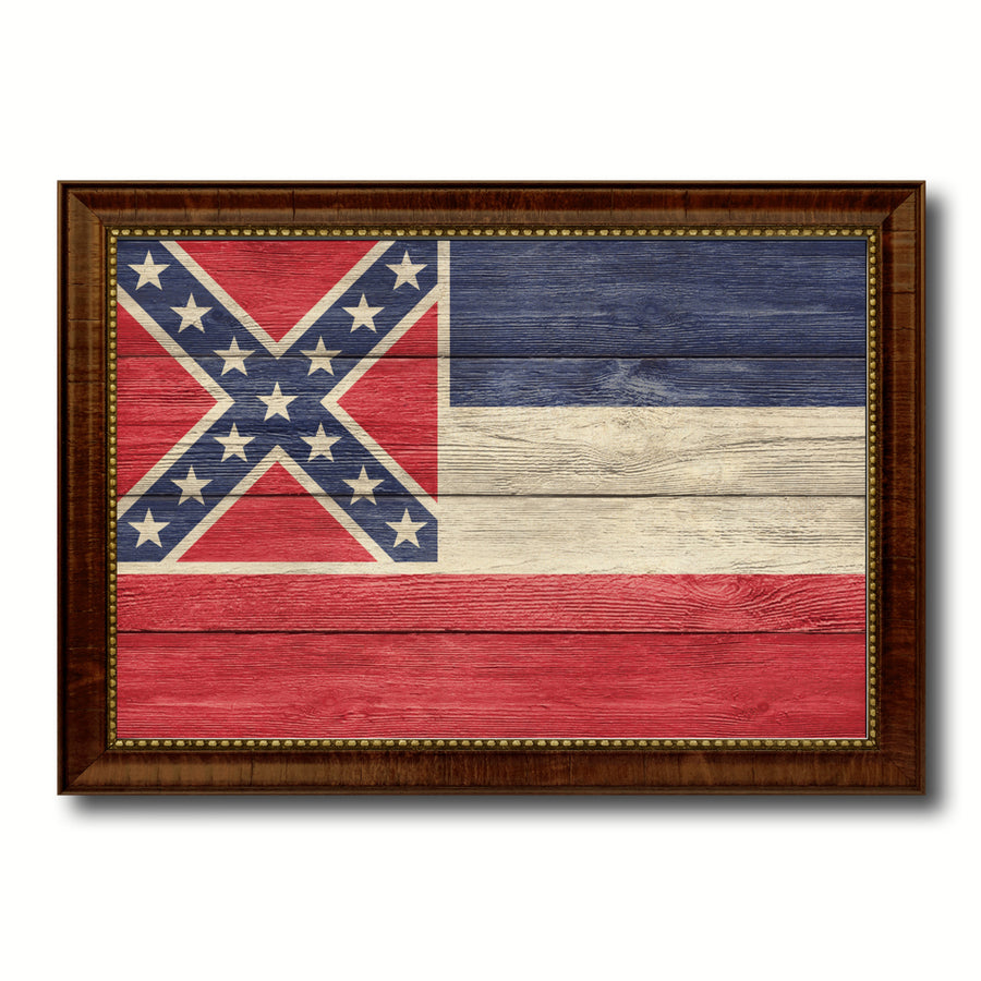 Mississippi Texture Flag Canvas Print with Picture Frame Gift Ideas  Wall Art Decoration Image 1