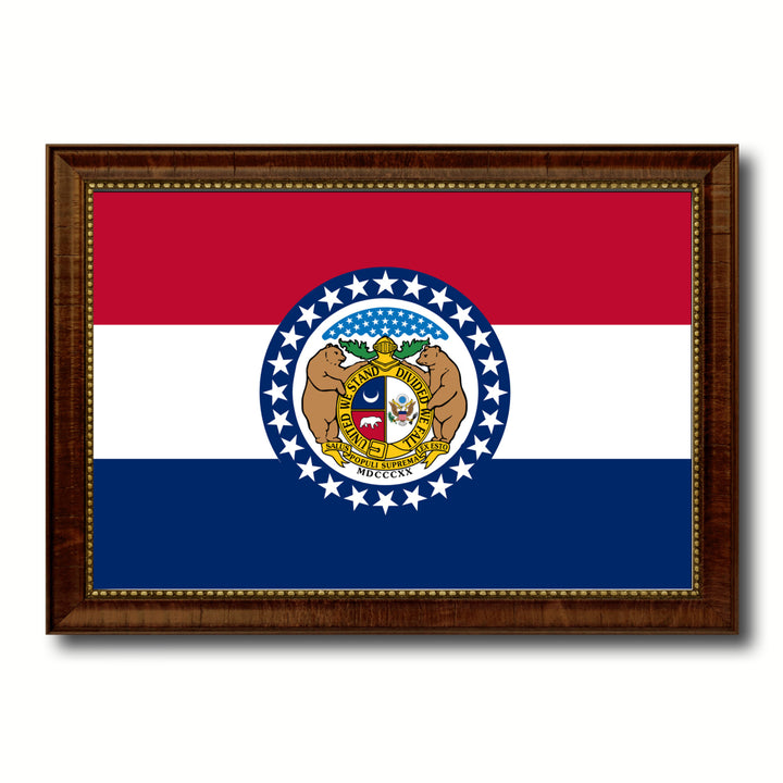 Missouri State Flag Canvas Print with Picture Frame  Wall Art Gift Image 1
