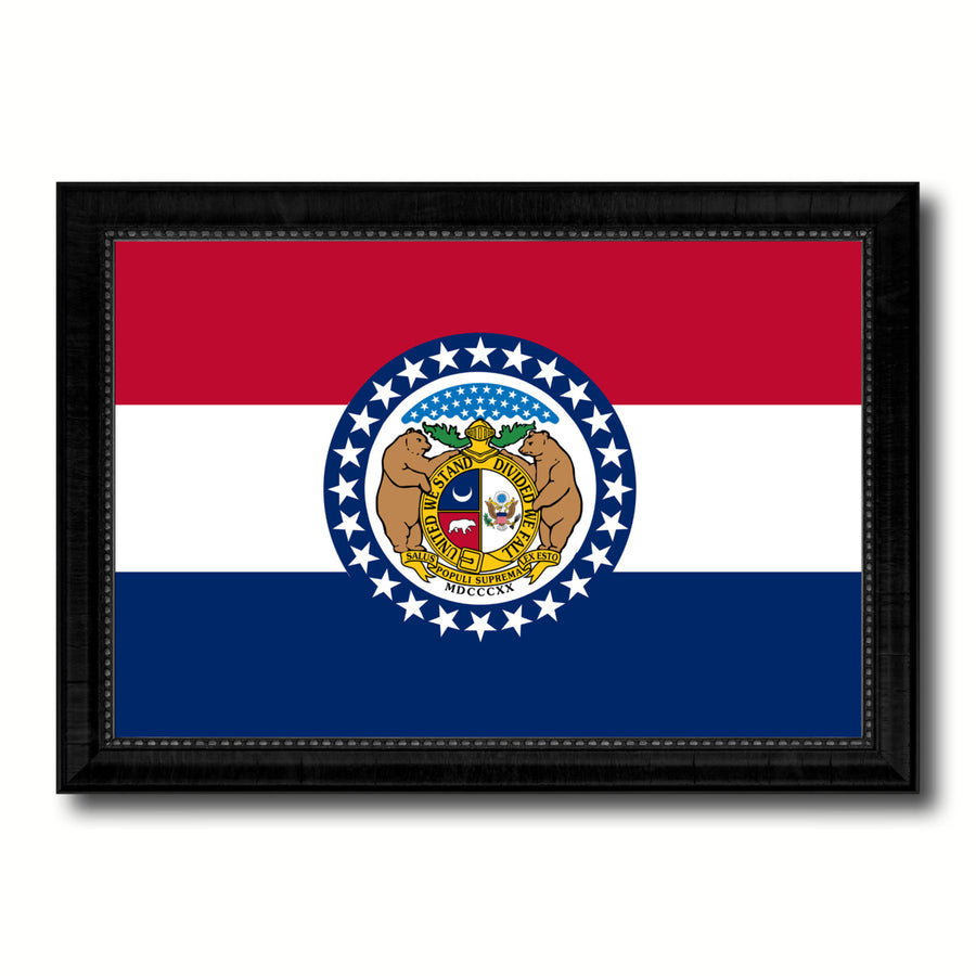 Missouri State Flag Canvas Print with Picture Frame Gift Ideas  Wall Art Decoration Image 1