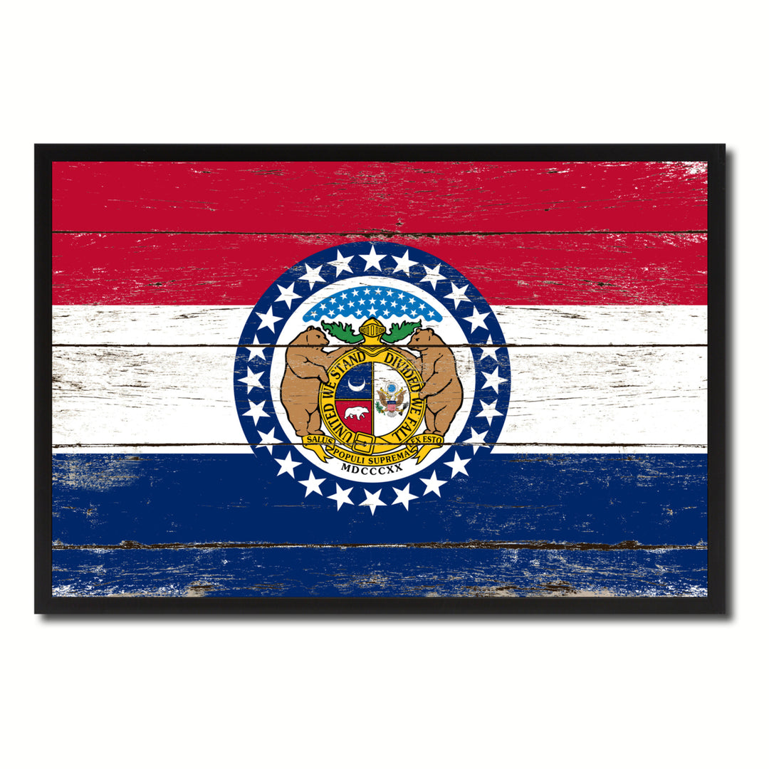 Missouri Flag Canvas Print with Picture Frame Gift Ideas  Wall Art Decoration Image 1