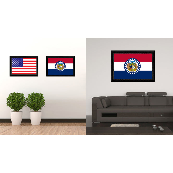 Missouri State Flag Canvas Print with Picture Frame Gift Ideas  Wall Art Decoration Image 2