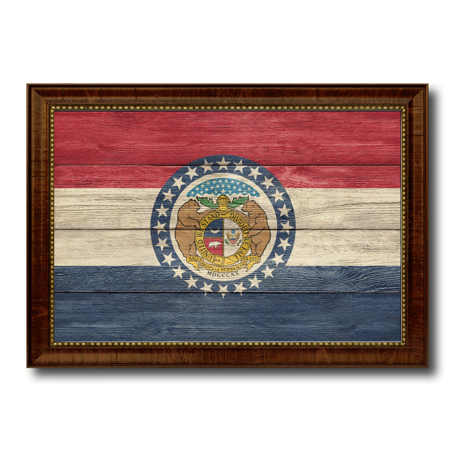 Missouri Texture Flag Canvas Print with Picture Frame Gift Ideas  Wall Art Decoration Image 1