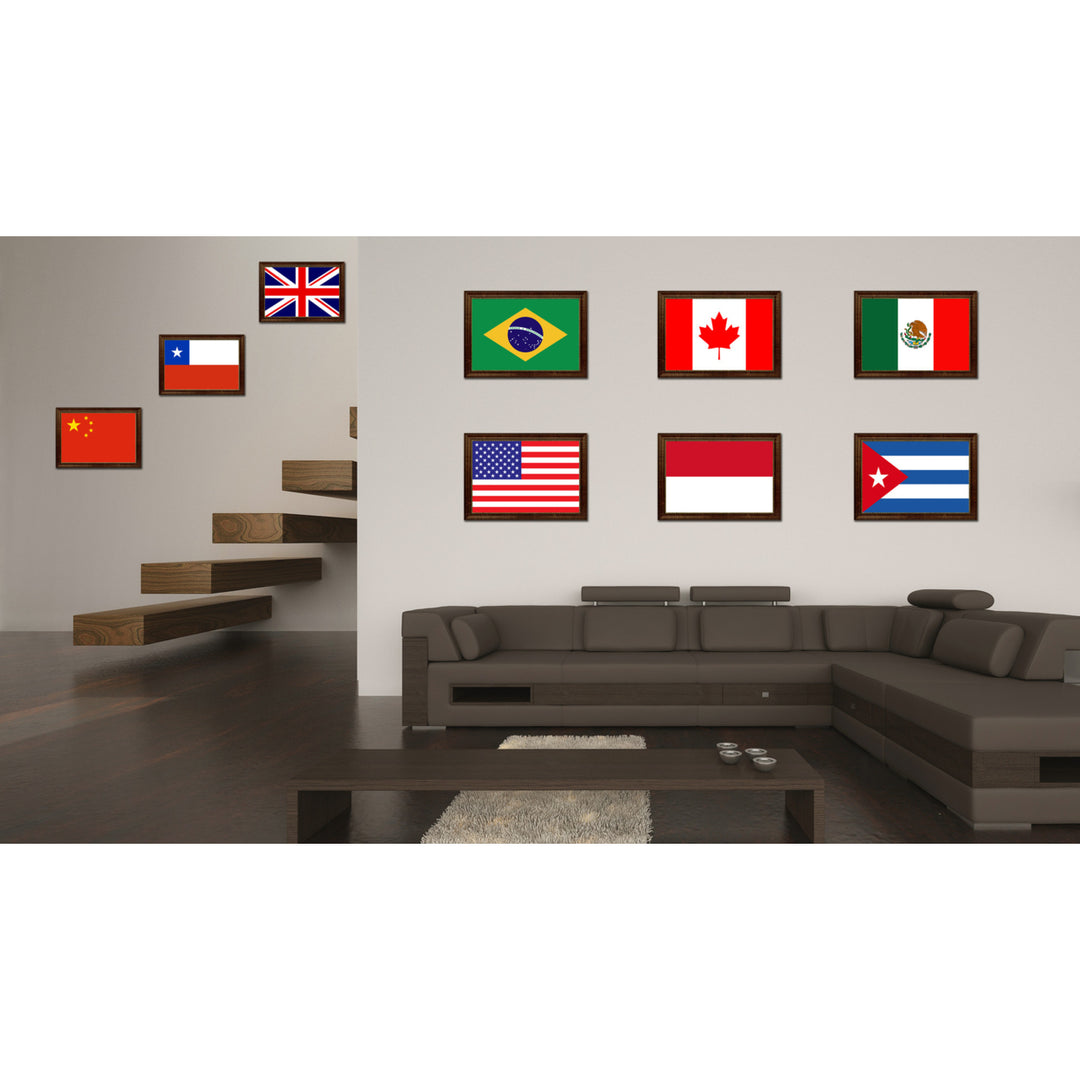 Monaco Country Flag Canvas Print with Picture Frame  Gifts Wall Image 3