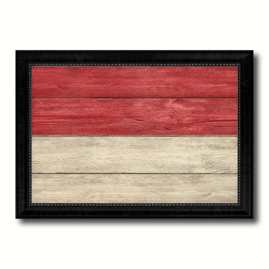 Monaco Country Flag Texture Canvas Print with Picture Frame  Wall Art Gift Ideas Image 1
