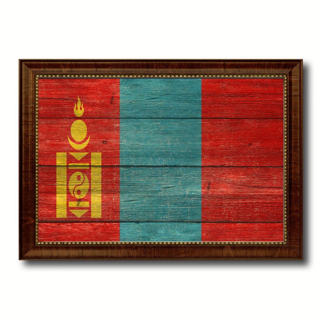 Mongolia Country Flag Texture Canvas Print with Custom Frame  Gift Ideas Wall Decoration Image 1