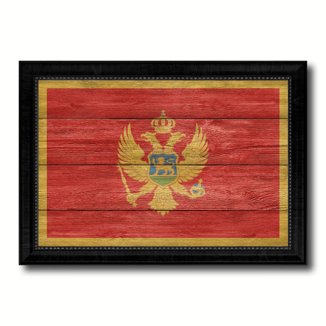 Montenegro Country Flag Texture Canvas Print with Picture Frame  Wall Art Gift Ideas Image 1