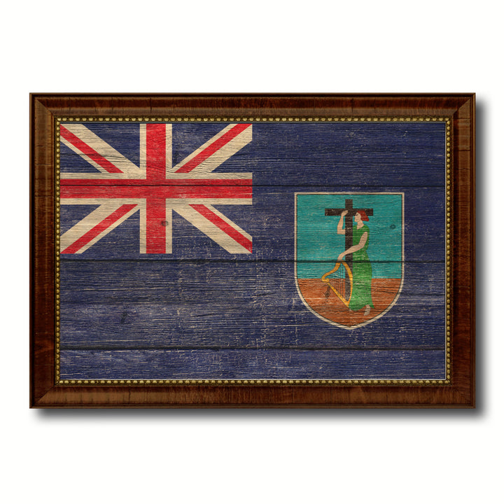 Montserrat Country Flag Texture Canvas Print with Custom Frame  Gift Ideas Wall Decoration Image 1