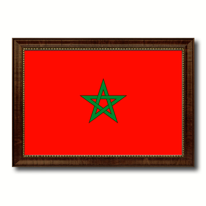 Morocco Country Flag Canvas Print with Picture Frame  Gifts Wall Image 1