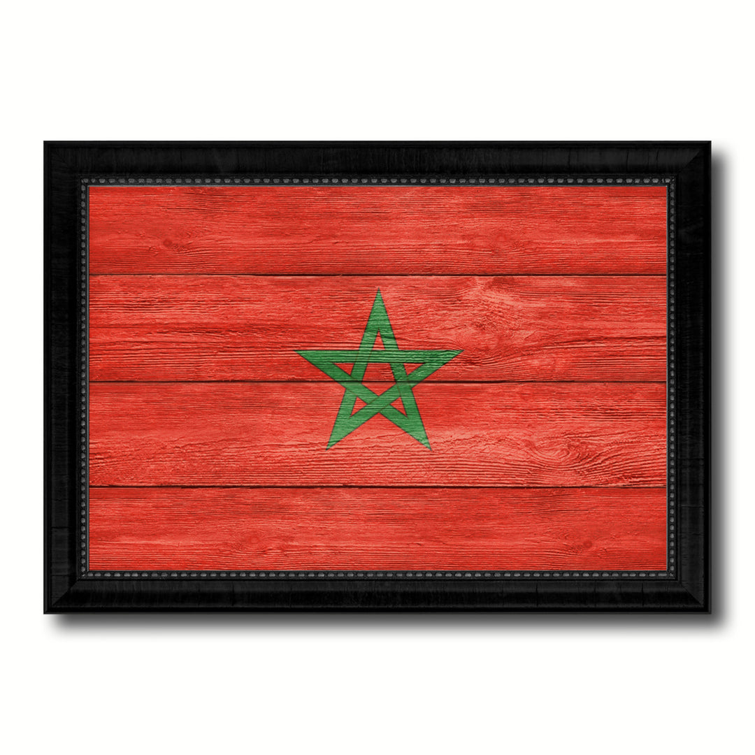 Morocco Country Flag Texture Canvas Print with Picture Frame  Wall Art Gift Ideas Image 1
