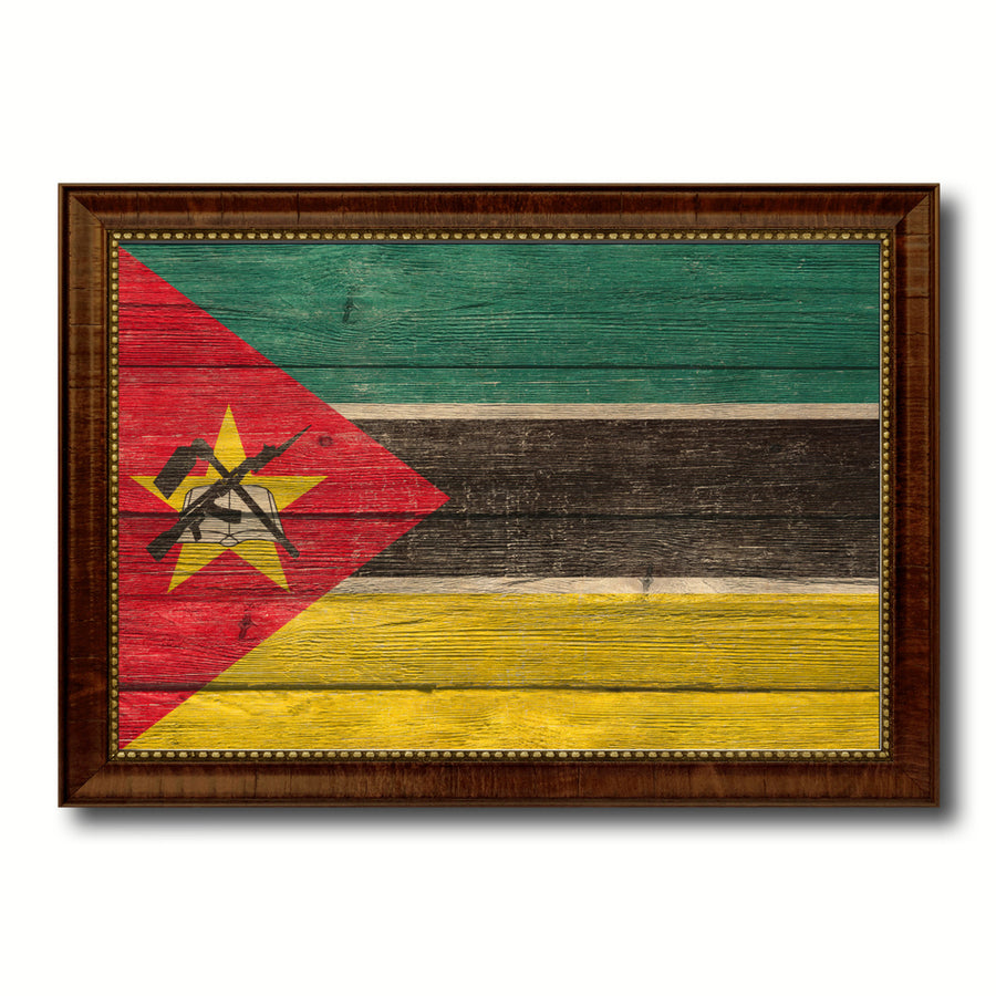 Mozambique Country Flag Texture Canvas Print with Custom Frame  Gift Ideas Wall Decoration Image 1