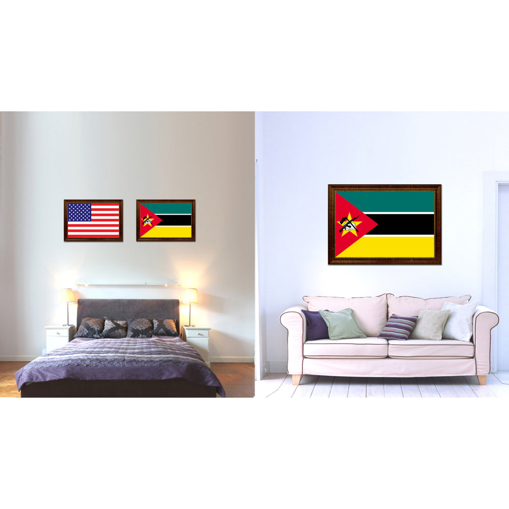 Mozambiqu Country Flag Canvas Print with Picture Frame  Gifts Wall Image 2