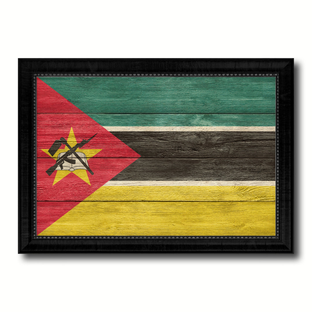 Mozambique Country Flag Texture Canvas Print with Picture Frame  Wall Art Gift Ideas Image 1