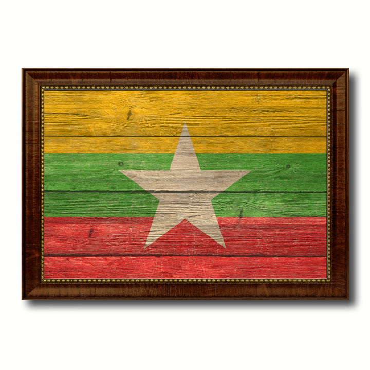 Myanmar Country Flag Texture Canvas Print with Custom Frame  Gift Ideas Wall Decoration Image 1