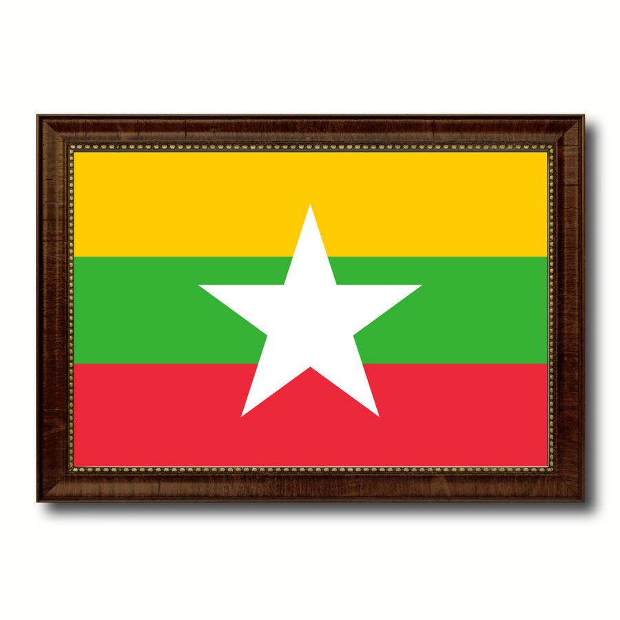 Myanmar Country Flag Canvas Print with Picture Frame  Gifts Wall Image 1