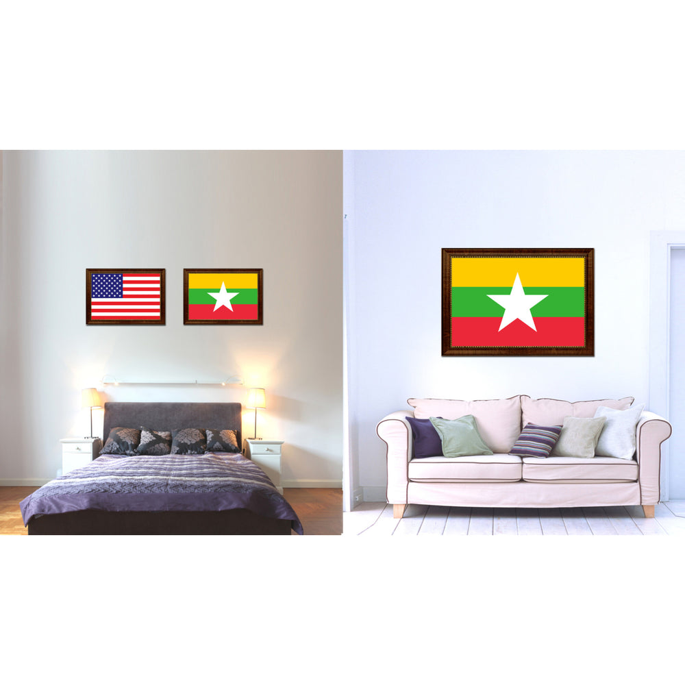 Myanmar Country Flag Canvas Print with Picture Frame  Gifts Wall Image 2