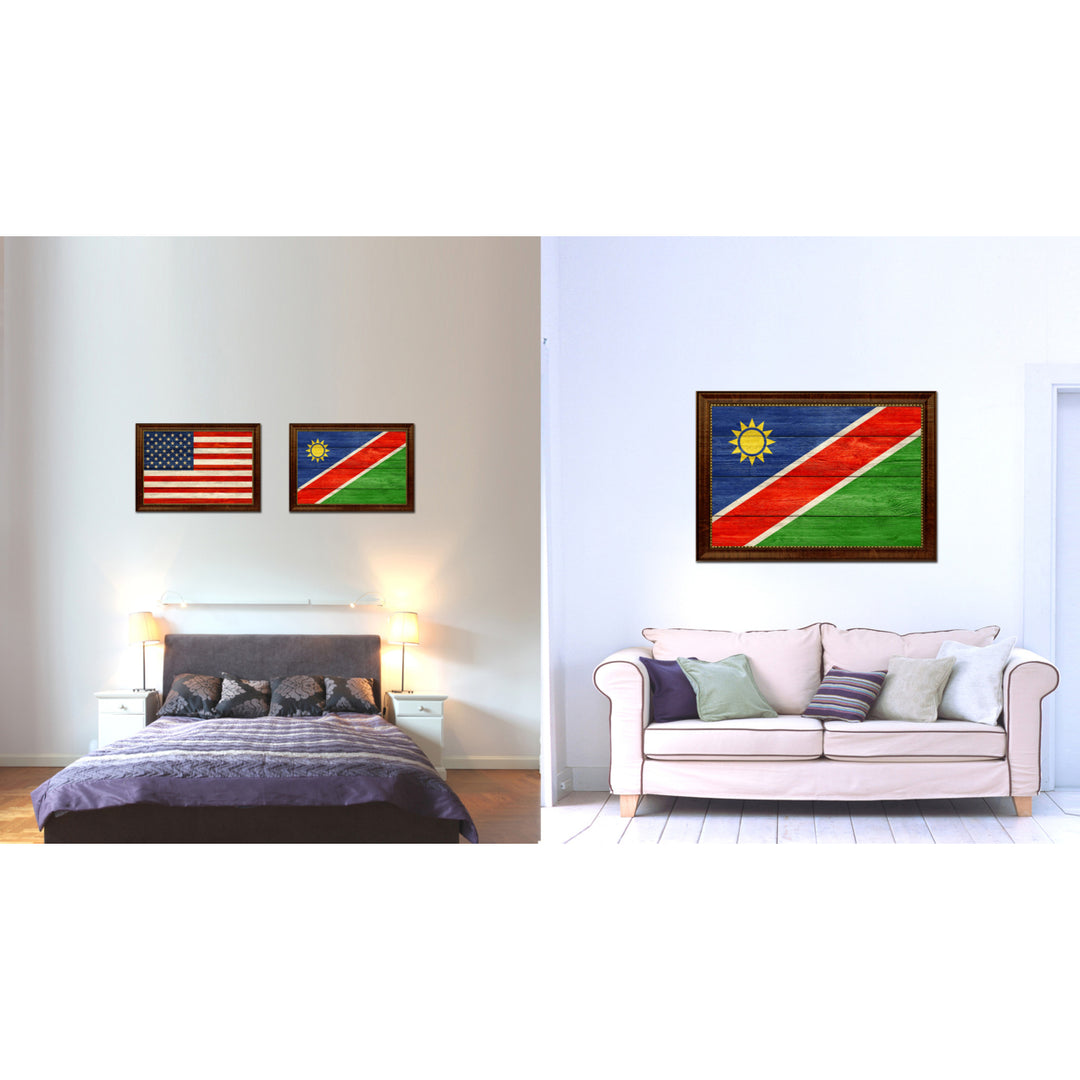 Namibia Country Flag Texture Canvas Print with Custom Frame  Wall Art Gift Ideas Image 2