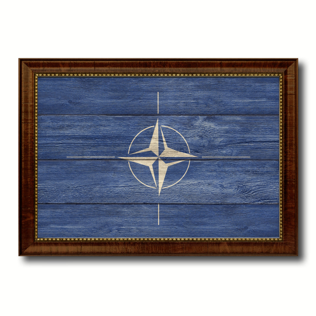 Nato Country Flag Texture Canvas Print with Custom Frame  Wall Art Gift Ideas Image 1