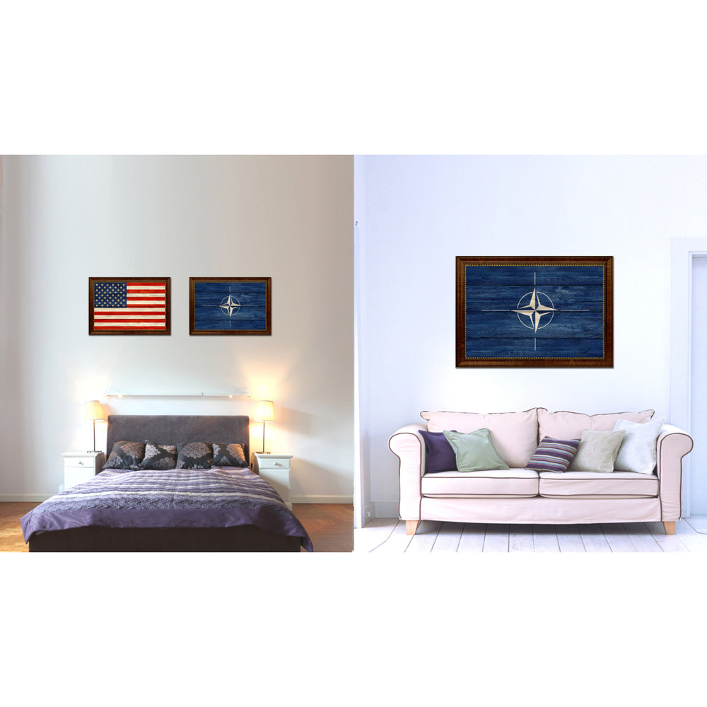 Nato Country Flag Texture Canvas Print with Custom Frame  Wall Art Gift Ideas Image 2